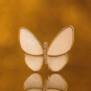 Elegant Gold Butterfly Brooch